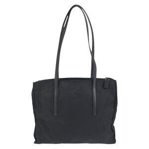 Prada bag Nylon tote shoulder triangular Tessuto logo plate black